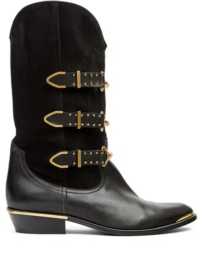 Isabel Marant Mexia Boots With Buckle Closure In Black