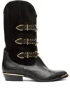 Isabel Marant Pointy Toe Leather Boots With Decorative Buckles