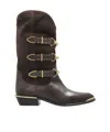 Isabel Marant 30mm Buckle-detail Suede Leather Boots In Brown