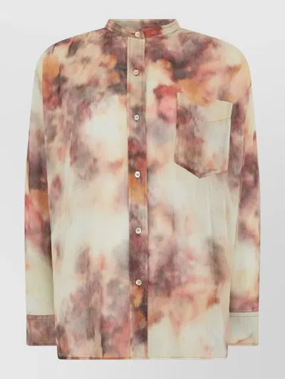 Isabel Marant Mexika Cotton Voile Shirt Tie Dye Print In Neutral