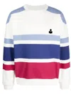 Isabel Marant Color Block Cotton Crewneck Sweatshirt