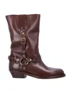 Isabel Marant 'heiko' Brown Ankle Boots With Buckle And Stud Embellishments In Brown