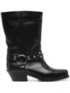 Isabel Marant Antya Leather Cowboy Boots In Black