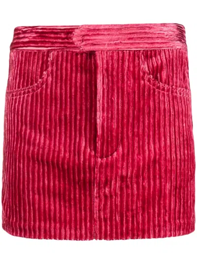 Isabel Marant Mid-rise Corduroy Miniskirt In Pink