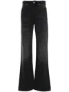 Isabel Marant Faded Bootcut Denim Jeans Whiskering Effect In Black  