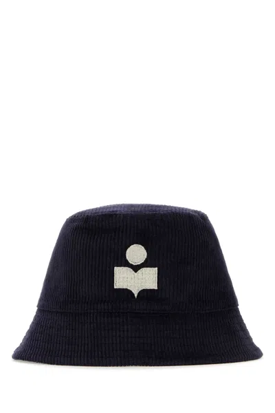 ISABEL MARANT MIDNIGHT BLUE CORDUROY HALEY BUCKET HAT