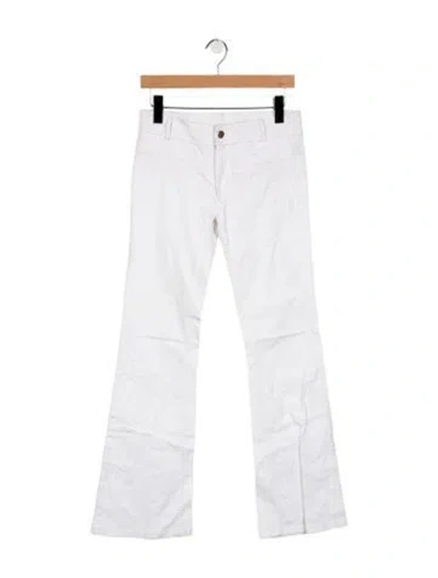 Pre-owned Isabel Marant Mid-rise Flared Jeans In White