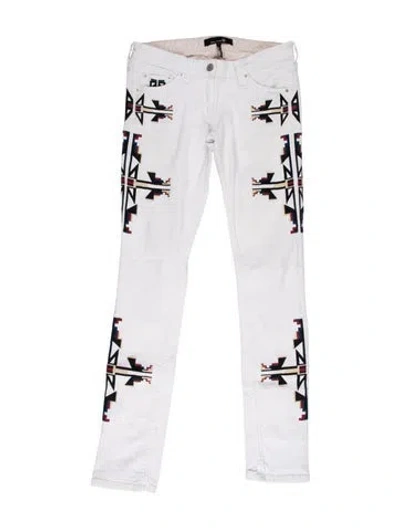 Pre-owned Isabel Marant Mid-rise Skinny Leg Jeans In White