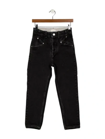 Pre-owned Isabel Marant Mid-rise Straight Leg Jeans In Black