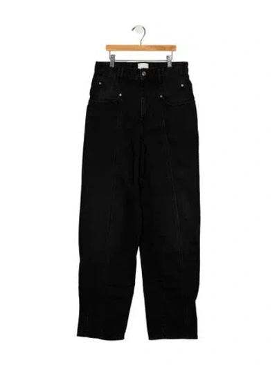 Pre-owned Isabel Marant Mid-rise Straight Leg Jeans In Black