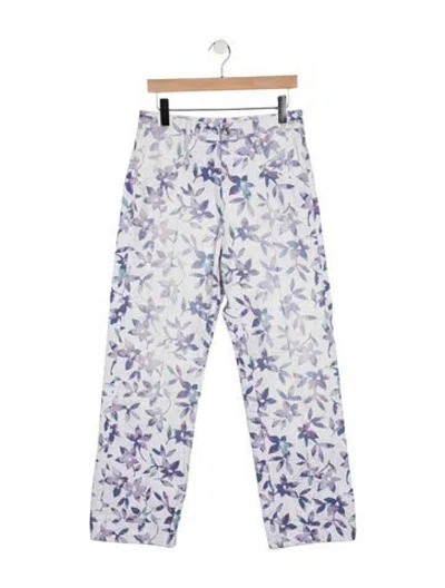 Pre-owned Isabel Marant Mid-rise Straight Leg Jeans In Blue/white