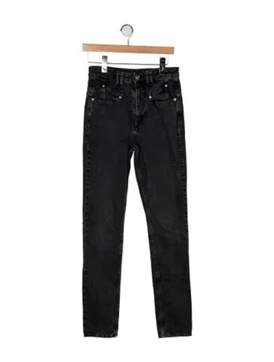 Pre-owned Isabel Marant Mid-rise Straight Leg Jeans In Gray