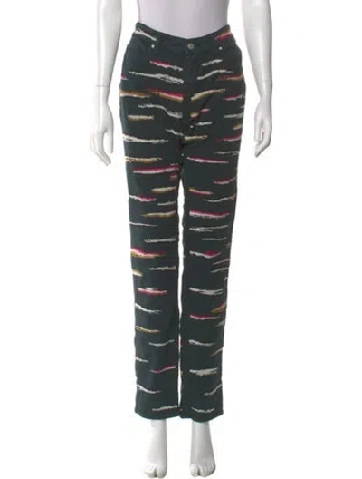 Pre-owned Isabel Marant Mid-rise Straight Leg Jeans In Green