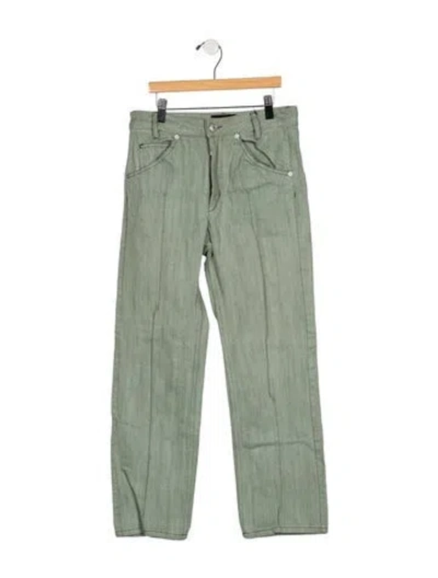 Pre-owned Isabel Marant Mid-rise Straight Leg Jeans In Green