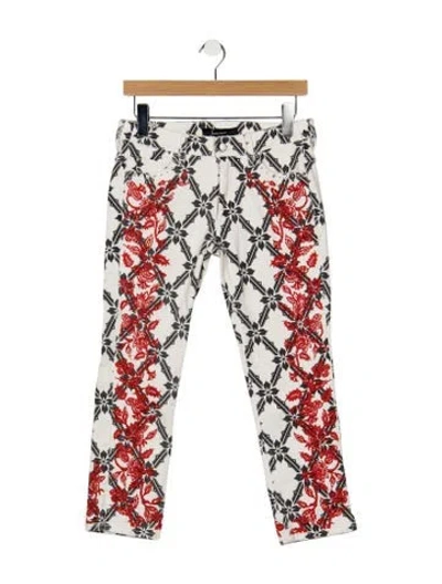 Pre-owned Isabel Marant Mid-rise Straight Leg Jeans In Red