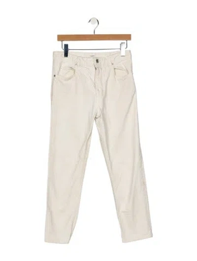 Pre-owned Isabel Marant Mid-rise Straight Leg Jeans In White
