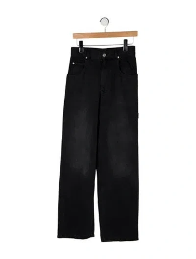 Pre-owned Isabel Marant Mid-rise Wide Leg Jeans In Black