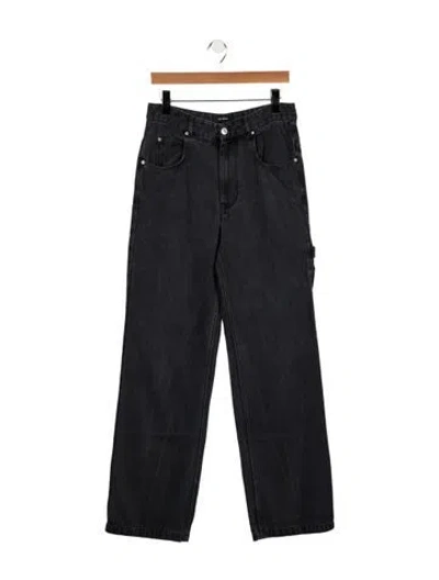 Pre-owned Isabel Marant Mid-rise Wide Leg Jeans In Black