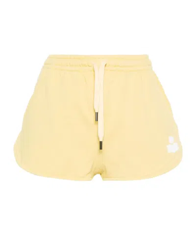 Isabel Marant Mifa Logo-flocked Mini Shorts In Nude