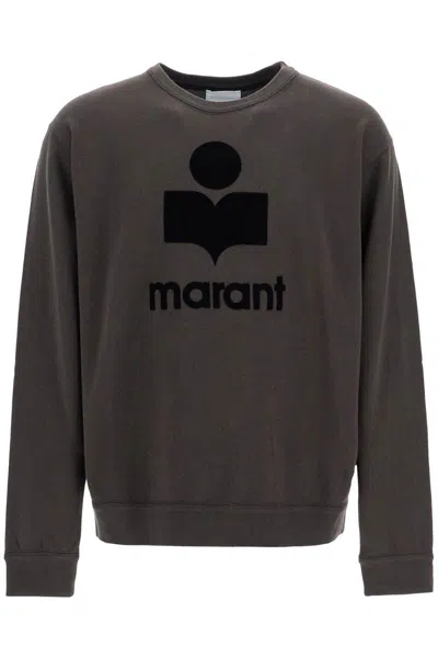 Isabel Marant Mikoy Flocked Logo Sweatshirt In Grey