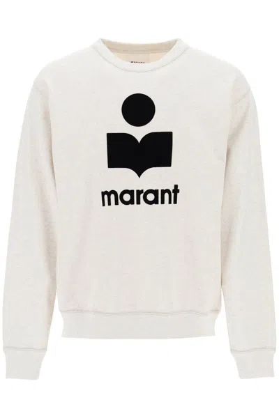 Isabel Marant Mikoy Flocked Logo Sweatshirt In Neutral