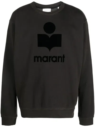 Isabel Marant Black Logo-print Sweatshirt In Green
