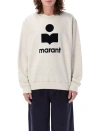Isabel Marant Relaxed-fit Linen Long-sleeve T-shirt With Bold Graphic Logo In White