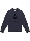 Isabel Marant Mikoy Cotton Blend Sweater With Ribbed Hem In Blue