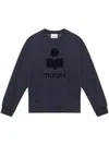 Isabel Marant Mikoy Cotton Blend Sweater With Ribbed Hem In Blue