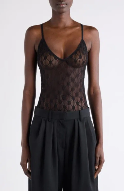 Isabel Marant Mildy Floral Lace Bodysuit In Black