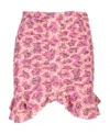 Isabel Marant Milendi Gathered Mini Skirt With Ruuffles In Pink