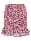 Isabel Marant Milendi Gathered Mini Skirt With Ruuffles In Fuchsia