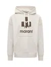 Isabel Marant Long-sleeved Hooded Hoodie In Grey