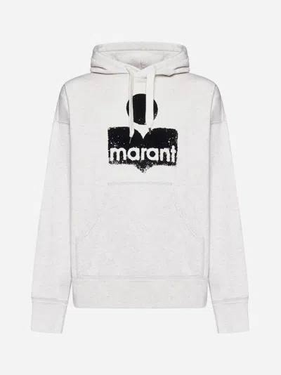 Isabel Marant Miley Logo Cotton-blend Hoodie In Ecrù