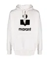 Isabel Marant Miley Flocked-logo Hoodie In White