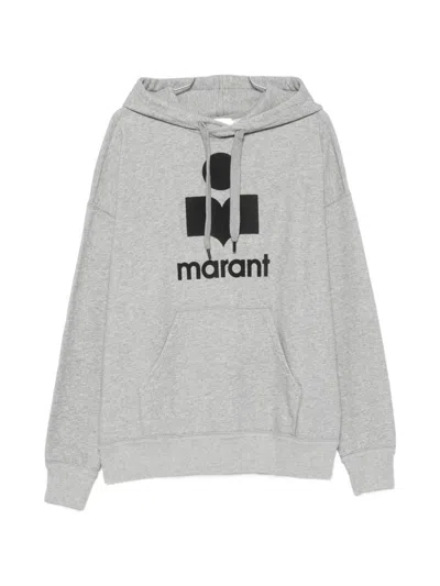 Isabel Marant Miley Logo-print Drawstring Hoodie In Gray