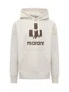 Isabel Marant Long-sleeved Hooded Hoodie In Grey