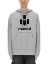 Isabel Marant Organic Cotton Sweatshirt With Flocked Logo In Gris