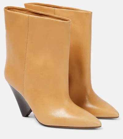 Isabel Marant Miller Leather Ankle Boots In Neutrals