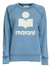 Isabel Marant Millyny Overdyed Cotton Logo Sweatshirt In Blue