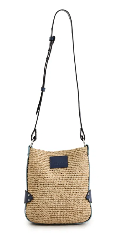Isabel Marant Mini Bayia Bag Natural/blue In Multi