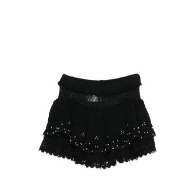 Isabel Marant Mini Beaded Skirt In Black