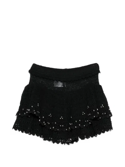 Isabel Marant Mini Beaded Skirt In Black
