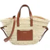Isabel Marant Mini Cadix Woven Straw Tote In Brown