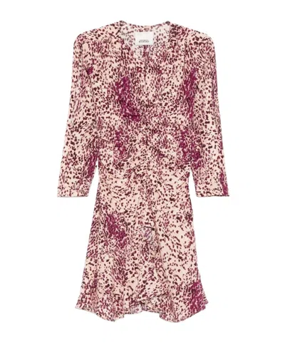 Isabel Marant Octavia Mini Dress In Purple/pink