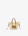 Isabel Marant Mini Cadix Woven Straw Tote In Natural And Cognac