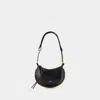 Isabel Marant Woman Black Leather Oskan Moon Shoulder Bag In Black