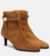 Isabel Marant Miniky Button Suede Ankle Boots In Brown