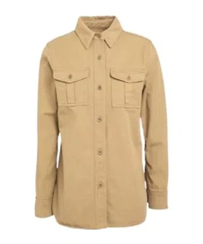 Isabel Marant Minimal Denim Shirt In Nude
