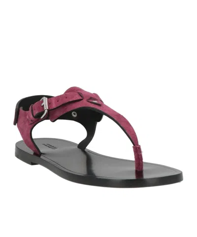 Isabel Marant Minimal Round Toe Sandals In Burgundy
